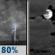 Friday Night: Showers And Thunderstorms then Mostly Cloudy