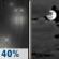 Sunday Night: Chance Light Rain then Mostly Cloudy